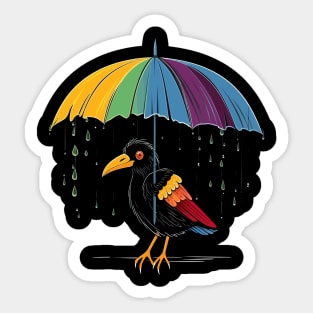 Umbrellabird Rainy Day With Umbrella Sticker